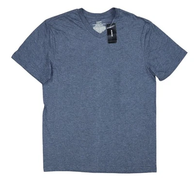 Alfani V-Neck Short Sleeve Heathered Men's Fashion T-Shirt Small NWT Navy Foto 1 de 2