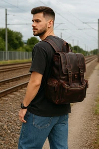 Vintage Genuine Leather Backpack – etro Satchel for Men & Women - Picture 1 of 7