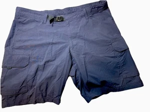 LANDS END Cargo Swim Trunks Shorts Nylon Blue Belted LinedMens XL (40-42) - Picture 1 of 10