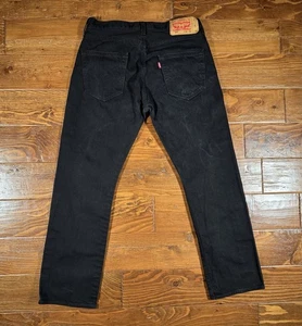 Levis 501 Black Jeans Men’s Sz 32x28 Straight Leg Denim Pants Regular - Picture 1 of 10