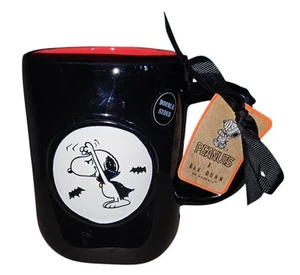 Rae Dunn X Peanuts Celebrate Halloween Mug "BOO" & Snoopy as Dracula NEW - Picture 1 of 6