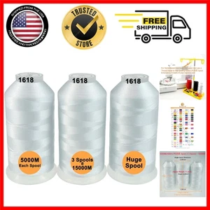 Economical Set of 3x5000M Polyester Embroidery Threads - Colorfast Quality - Picture 1 of 9