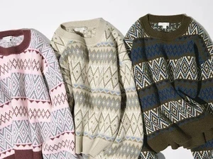 UNIQLO JW ANDERSON Fair Isle Crew Neck Sweater Women 479865 NWT - Picture 1 of 11