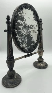 Antiker viktorianischer versilberter drehbarer Kosmetikspiegel gepunzt Sheffield 1800er - Bild 1 von 13