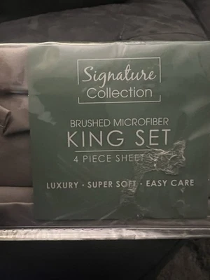 Signature Collection Brushed Micrifiber Cal King Set 4 Piece Set - Image 1 of 2