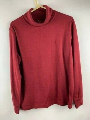 Bare Denim Size L Mens Red Turtleneck Shirt Long Sleeve - Image 1 of 4