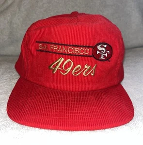Vintage San Francisco 49ers Red Corduroy American Needle Snapback Hat - Picture 1 of 8