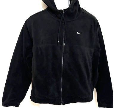 Nike Hoodie Sweatshirt Womens 2X Pockets Black Therma Fit Soft Fleece Full Zip - Image 1 of 4