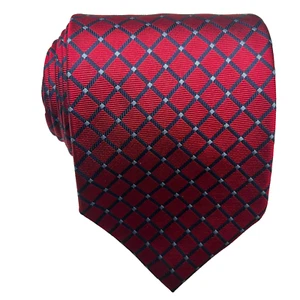 Brooks Brothers 346 Mens Tie Silk Geometric Diamonds Burgundy Blue Black Necktie - Picture 1 of 12