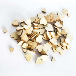 100 Holz Herzen 6-12mm Mix Streudeko Basteln Liebe Hochzeitsdeko Deko Love DIY - Bild 1 von 2