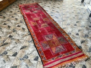 Vintage Kurdish Hand-knotted Rug | Tribal Wool Farmhouse Herki Antique 3 x 10 ft - Picture 1 of 13