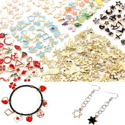 300Pcs Charms for Jewelry Making, Bulk Assorted Gold Plated Enamel Pendants KC G - image 1 of 4