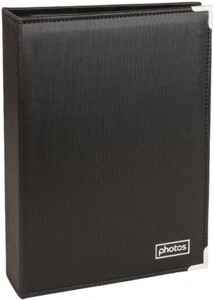 Black Textured Photo Album with Silver Corners for 200 Photos 6X4 Inch/10X15Cm, - Picture 1 of 12