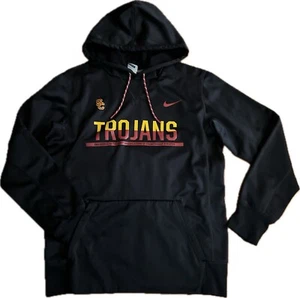 USC Trojans Hoodie Men's M Black Nike Therma-Fit Pullover Sweatshirt NCAA EUC - Picture 1 of 13