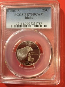 2007-S 25c Clad Idaho State Quarter Proof PCGS PR70DCAM (PERFECT) - Picture 1 of 2
