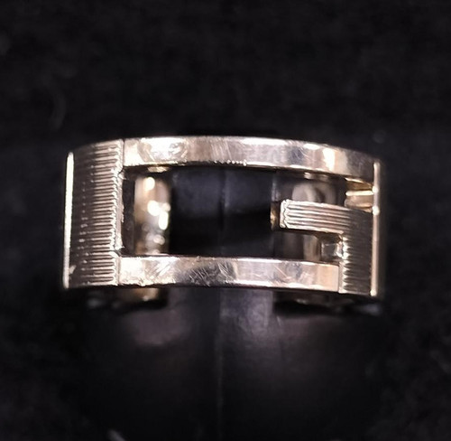 Anello fascia logo Gucci G 7g argento sterling 925 misura 9 US 5 con scatola autentico