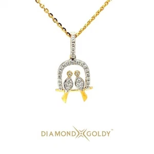 0.17ct Diamond Love Bird Pendent Without Chain 18K Gold IGI VVSI - Picture 1 of 5