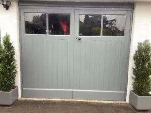 Wooden Garage Doors dark grey excellent condition, - Picture 1 of 3