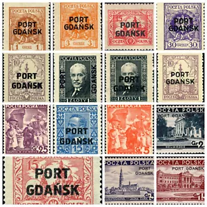 Gdańsk Port Gdańsk szerokie znaczki: czyste, nieużywane, stemplowane, wybór BPP - Zdjęcie 1 z 46