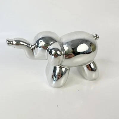 Good Luck Ceramic Shiny Mirror Finish Balloon Elephant Figurine / Modern Art - Image 1 of 4