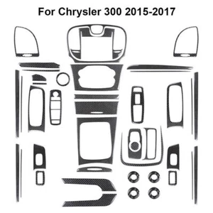 For 2015-2022 Chrysler 300 Carbon Fiber Interior Full Kit Panel Frame Cover Trim - Foto 1 di 12
