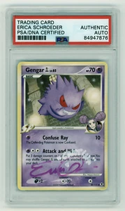 PSA Signed Erica Schroeder Pokémon Gengar [GL] Rising Rivals 40/111 Uncommon - Picture 1 of 2