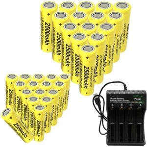 14500 Battery 2500mAh 3.7V Rechargeable Batteries Cell For Flashlight LOT - Picture 1 of 31