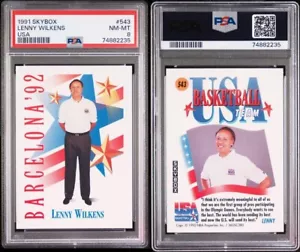 Lenny Wilkens, USA #543 - 1991 Skybox - PSA 8 NM-MT - Picture 1 of 1