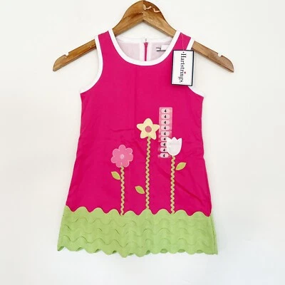 Hartstrings Woven Pink Flower Toddler Little Girl Dress size 4 - Image 1 of 4