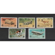 UGANDA 1977 FAUNA WWF  5 VAL MF57104