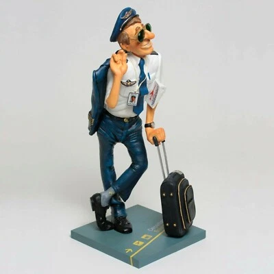 Statuina uomo Caricatura figura Pilota di linea comandante Forchino h.41cm Maxi Foto 1 de 4