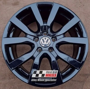 VW GOLF GTI GTE 1X 18" GENUINE SERRON GLOSS BLACK ALLOY WHEEL S594BG - Picture 1 of 3
