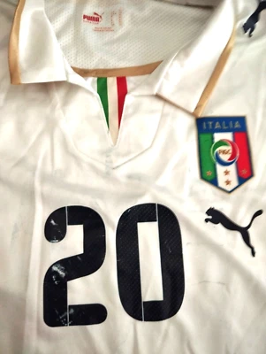 Italy 2007-2008 Perrotta Football Shirt puma Maglia Italia Pro L Trikot Vintage - Immagine 1 di 4