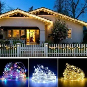 Christmas decoration garden fence outdoor waterproof solar copper wire light - Picture 1 of 25