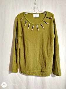 Size 7/8 Zara Knitwear girl green long sleeve sweater - Picture 1 of 4