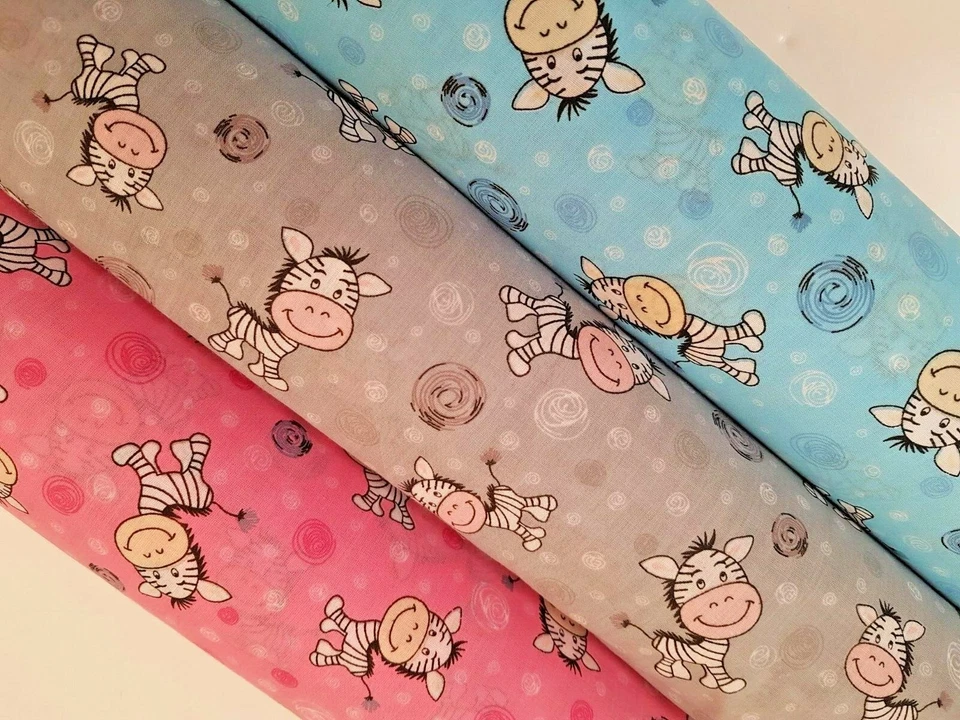 BABY ZEBRA - PRINTED POLY COTTON FABRIC - PER METRE - image 1 of 1