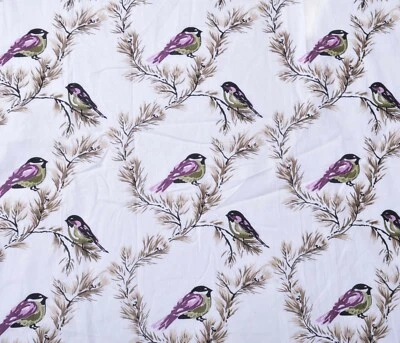 Tela de algodón con estampado de bloques de pájaro blanco indio de 1 yarda costura Foto 1 de 4