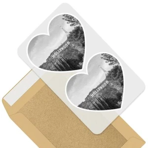 2 x Heart Stickers 7.5 cm - BW - Hollywood Los Angeles USA #35639 - Bild 1 von 9