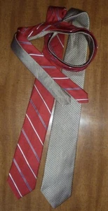 2 NAUTICA 100% SILK TIES - STRIPED & GEOMETRIC DESIGNS - PERFECT CONDITION! - Picture 1 of 2