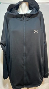 New Under Armour Men Black Gray 3XL Hoodie Full Zip Jacket Heat Gear NWT - Picture 1 of 8