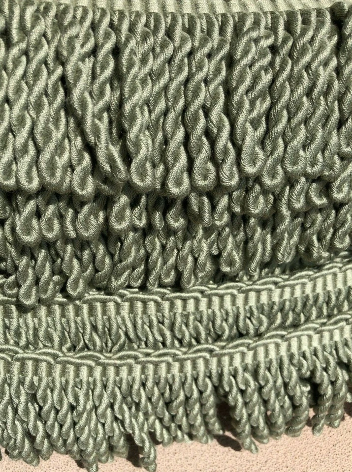 Bullion Fringe Trim by Conso / 3" / Sage / Cotton and Rayon - Image 1 of 1