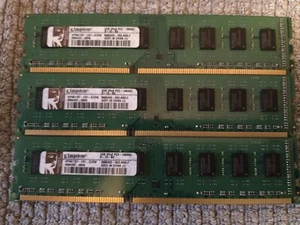 kingston memory DDR3 2G X 3 6GB total PC3-10600U CL9 240-Pin HP497157-c01-ELDW  - Picture 1 of 3