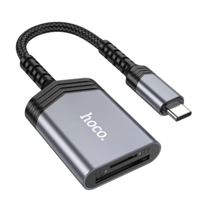 Hoco UA25C USB-C 2 in 1 Card Reader - Gray - Image 1 of 4