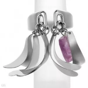 BREIL Unique Ring w/3.65ctw Genuine Amethyst in SS - Picture 1 of 1