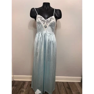 Vintage Pinehurst Cami Maxi Slip Dress Lingerie Women’s S Blue Princess Romantic - Picture 1 of 4
