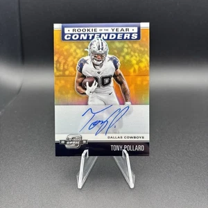 2019 Contenders Optic Tony Pollard Rookie Of The Year Orange Auto /50 Cowboys RC - Picture 1 of 2