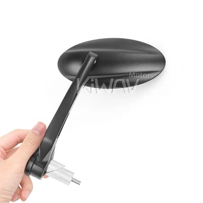 Bar end mirror black oval shape convex adjustable ULTRA aluminum fits Suzuki - Image 1 of 4