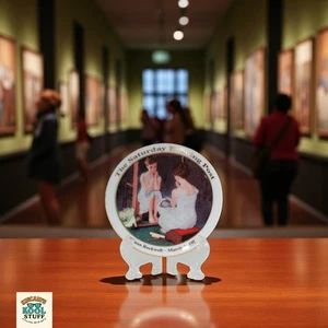 Norman Rockwell "Girl in the Mirror" The Saturday Evening Post Mini Plate & Stnd - Picture 1 of 10