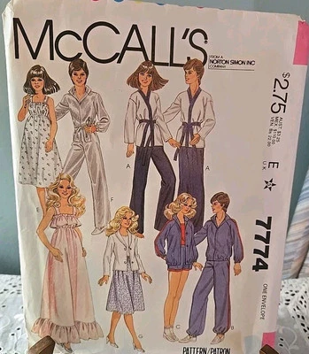 Vintage Sewing Patterns ~ McCall’s for Dolls #7774 - Image 1 of 4