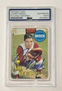Johnny Bench Autograph Signed 1969 Topps Rookie Cup Card - PSA/DNA 2 HOF - Picture 1 of 2